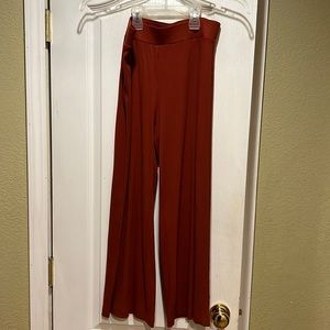 Loft ribbed knit wide leg pant